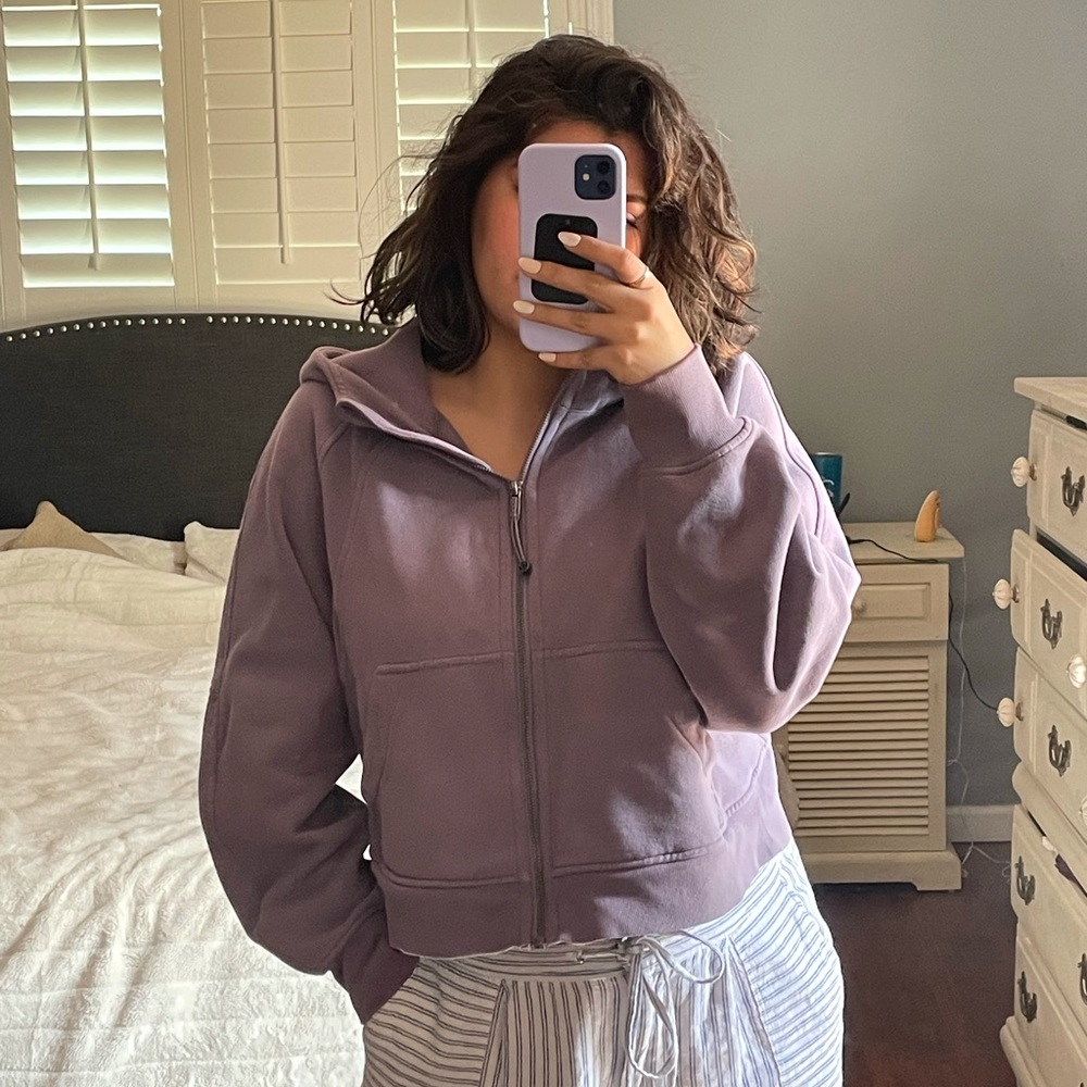 Lululemon oversized scuba full zip hoodie dusty lavender color M/L